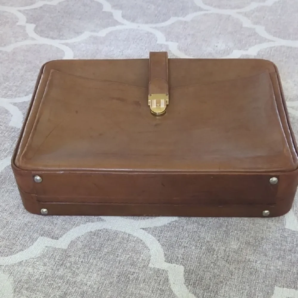 Classic Brown Leather Briefcase